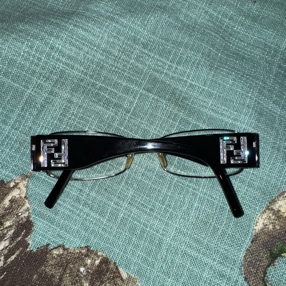 FENDI Made in Italy Black & Silver Eyeglasses Frame F923R Used